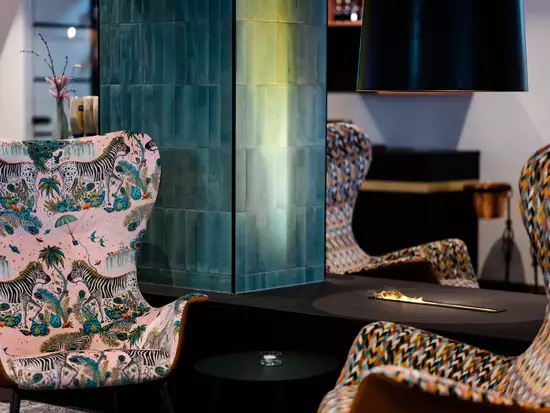 Detailaufnahme Polsterung Sitzecke Lobby