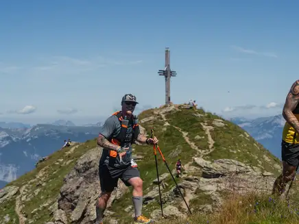 [Translate to English:] Läufer beim Hochfügener Hightrails Festival