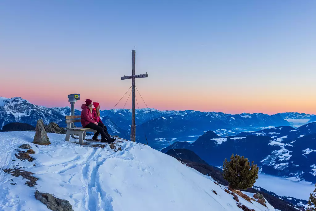 Sonnenuntergang Skigebiet